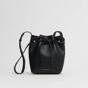 Mansur Gavriel Mini Mini Bucket Bag in Black/Red